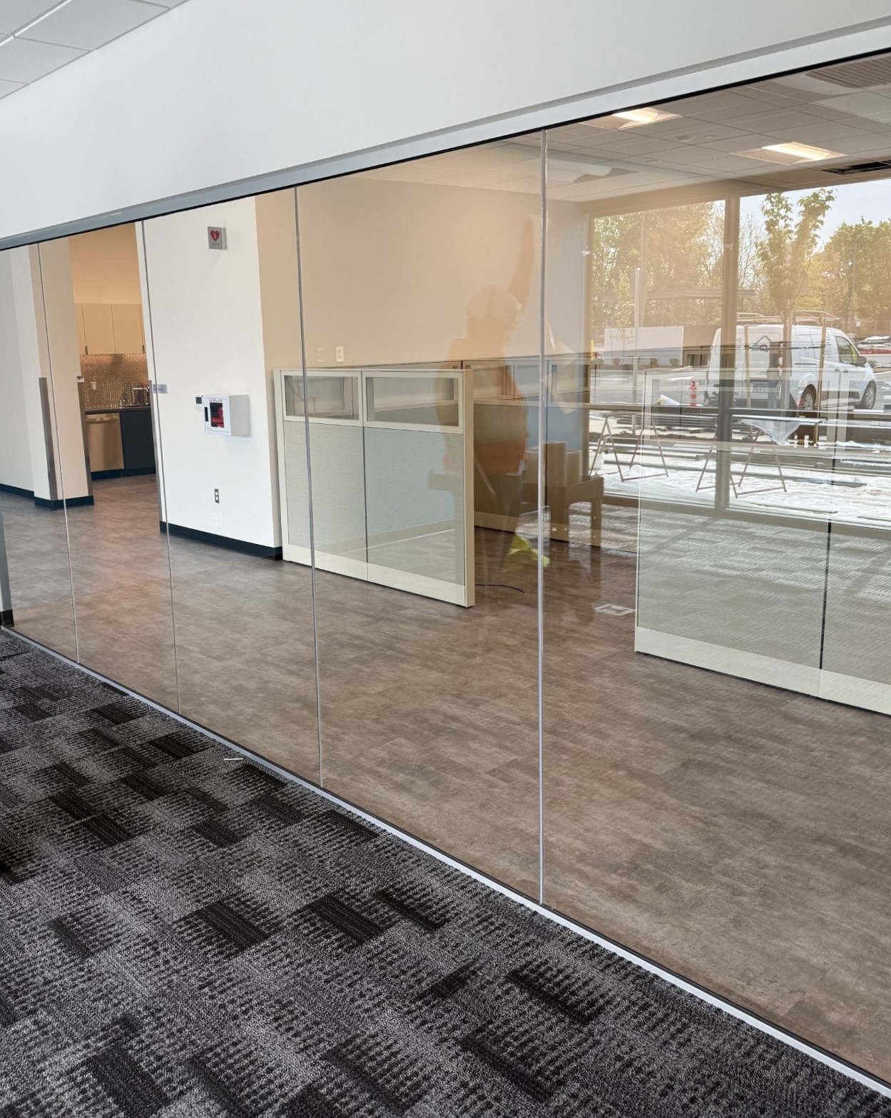 Office privacy bands — before